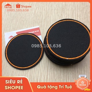 Mẫu Lót Cốc Vải Nỉ Trơn - Lót Cốc Viền Màu Cam Thấm Hút Nước Tốt