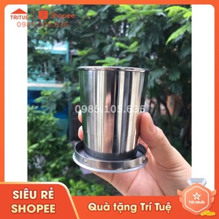 Cốc gấp inox, cốc xếp gấp gọn hàng loại 1 dung tích 140ml