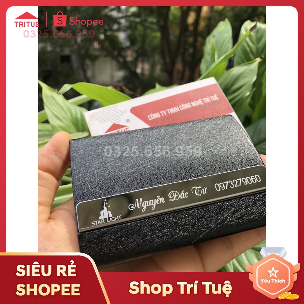 {DEAL SỐC} Giảm giá 10% mẫu hộp đựng name card bằng da 2 ngăn cao cấp tặng sếp cấp trên