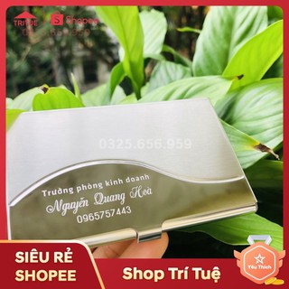 {GIảm phí khắc tên} Đặt hộp card visit bằng thép khắc tên tặng sếp lấy ngay ở hà nội, hộp đựng ATM HC10 lượn sóng