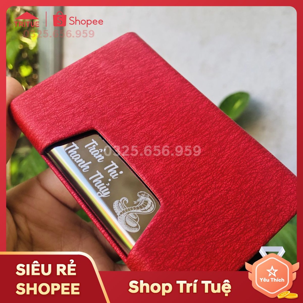 Hộp đựng name card khắc tên và con vật theo hình 12 con giáp, ví đựng ATm, hộp đựng thẻ căn cước công dân
