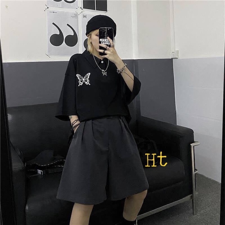áo polo logo con bướm xinh cưng lắm à.phù hợp với nhiều hoàn cảnh...như ở nhà,đi hhọc.