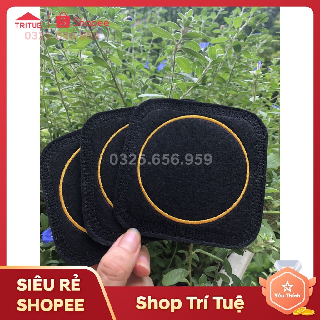 Combo đặt 100 đế lót cốc hình vuông màu đen, đế lót cốc bằng vải nri thấm nước có sẵn, lót ly vải nỉ giá rẻ