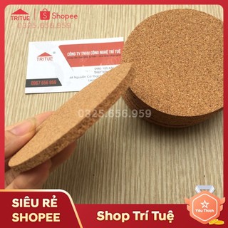 Bộ 20 Đế lót ly tròn thấm hút nước bằng gỗ xốp thân thiện môi trường miếng lót cốc gỗ thấm hút nước