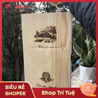 Hộp gỗ đôi đựng chai rượu vang 750ml