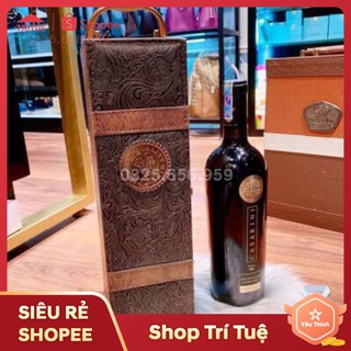 Hộp rượu đơn đựng 1 chai rượu vang biếu tết- TẶng kèm 4 phụ kiện mở nắp chai
