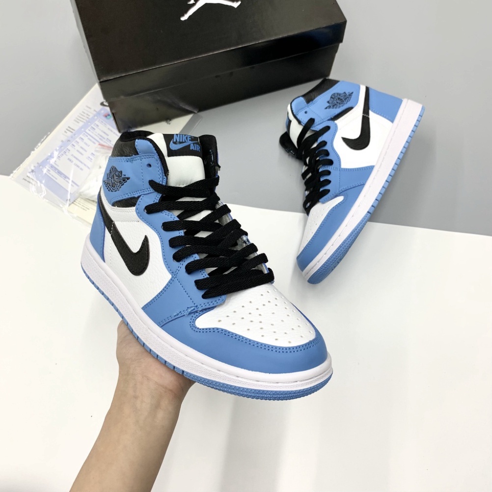Giày Jordan Xanh Dương Cổ Cao Nam Nữ, Giày Sneaker JD1 Xanh Dương Cổ Cao Thời Trang Cao Cấp Hottrend 2022
