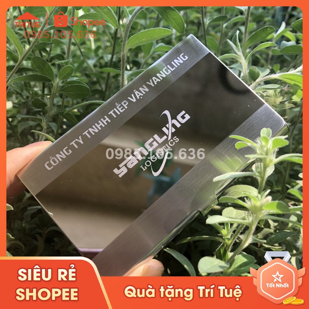 Mẫu hộp card bằng thép không rỉ đẹp khắc logo công ty vận tải