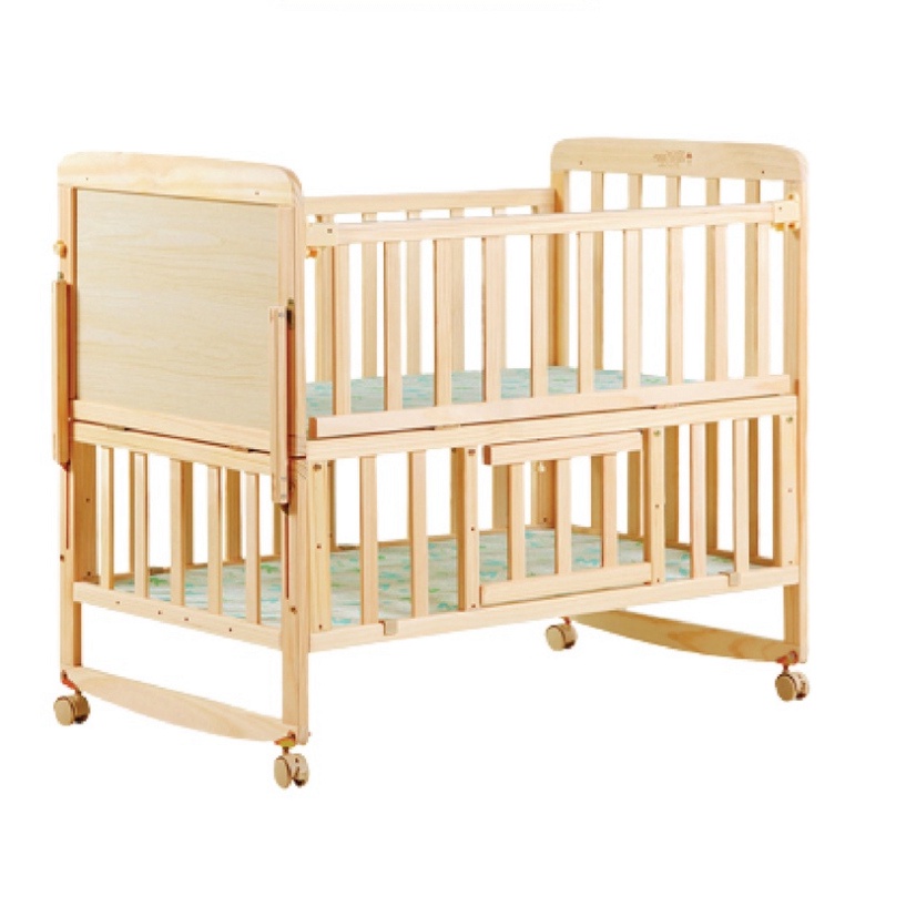 Cũi gỗ cho bé, chất liệu gỗ thông tặng kèm màn, bảo hành 12 tháng