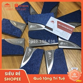 Hộp đựng cardvisit bằng da xương cá màu xanh khắc logo công ty