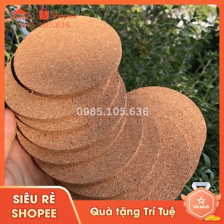 Đế lót ly, tấm lót cốc thấm nước bằng gỗ bần cao cấp