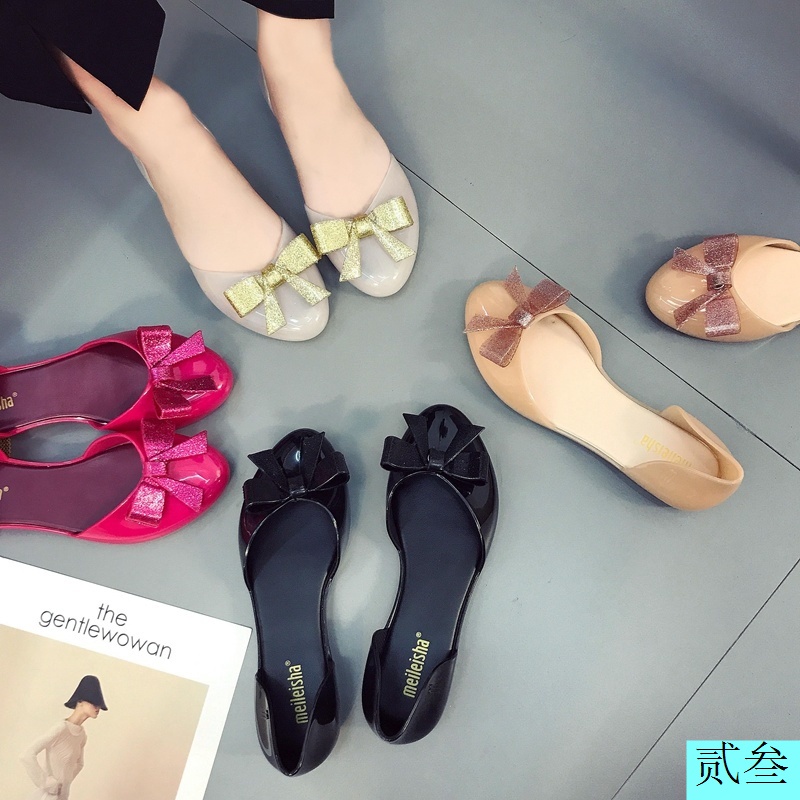 Giày Búp Bê Đính Nơ Bằng Nhựa Thoải Mái Thời Trang Dành Cho Nữ