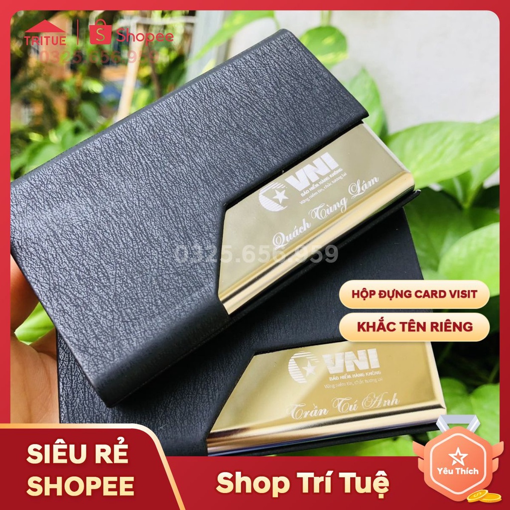 Hộp Đựng Name Card Da PU Cao Cấp NC020 Với Thiết Kế Sang Trọng Và Đẳng Cấp_Mẫu Mới Nhất [ Có Khắc Tên ]