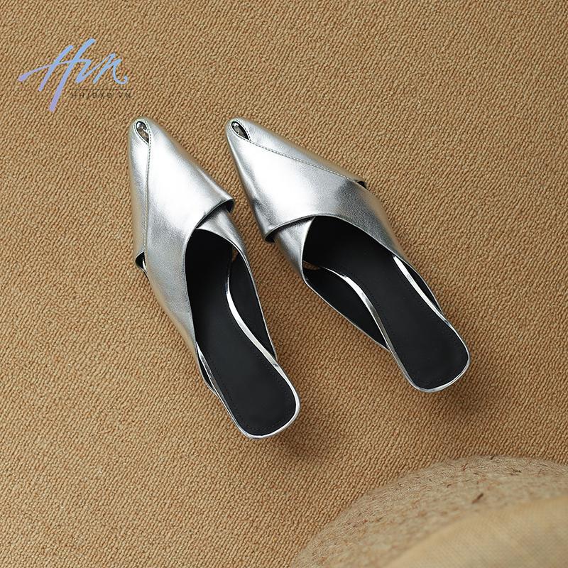 Hàng Mới Về Dép Cao Gót Hở Ngón Bằng Da Thật Thời Trang Mùa Hè 2023 Dành Cho Nữ