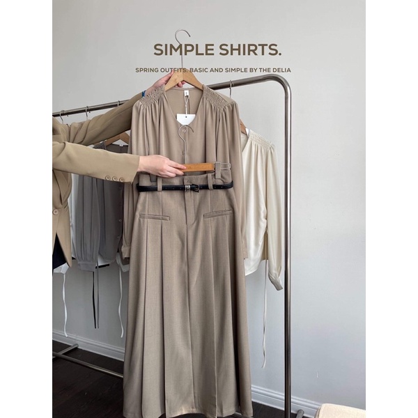 308 ÁO SƠ MI DÀI TAY DÚM VAI EO