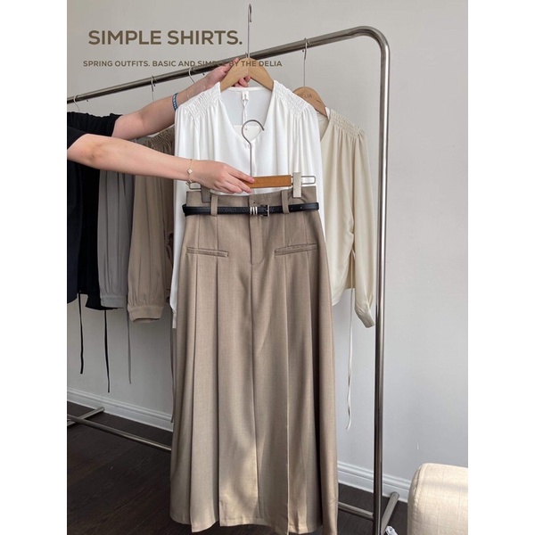 308 ÁO SƠ MI DÀI TAY DÚM VAI EO