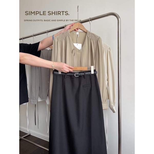 308 ÁO SƠ MI DÀI TAY DÚM VAI EO