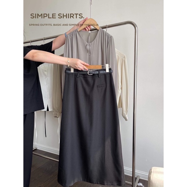 308 ÁO SƠ MI DÀI TAY DÚM VAI EO