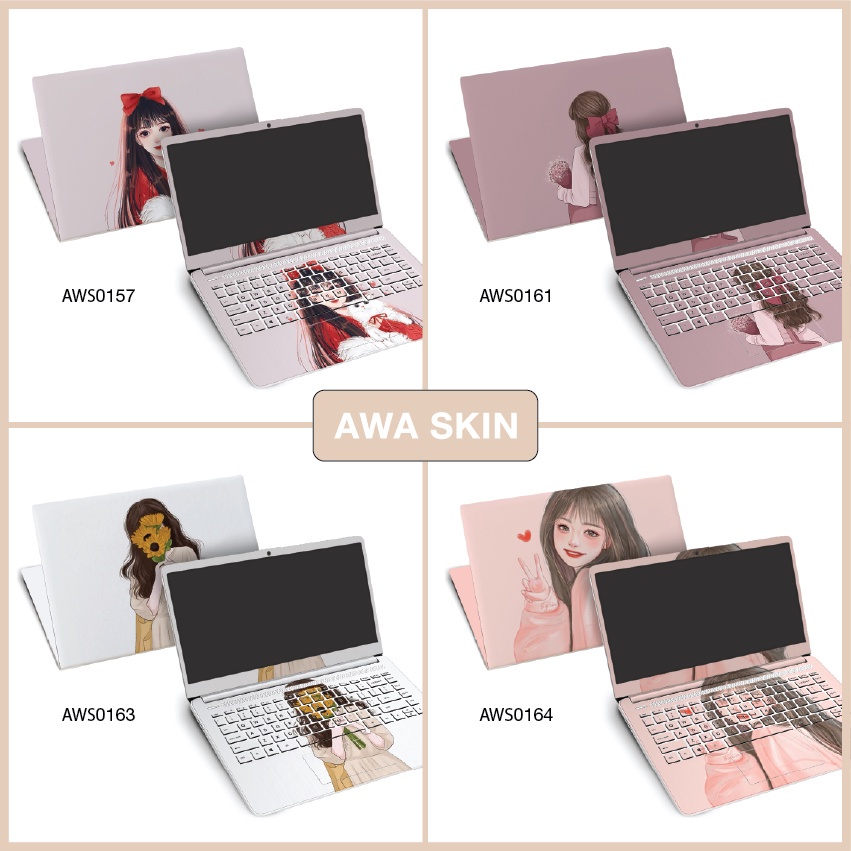 Dán Laptop Cute Girl AWA SKIN - Miếng Dán Cắt Theo Máy Không Gây Nóng Laptop