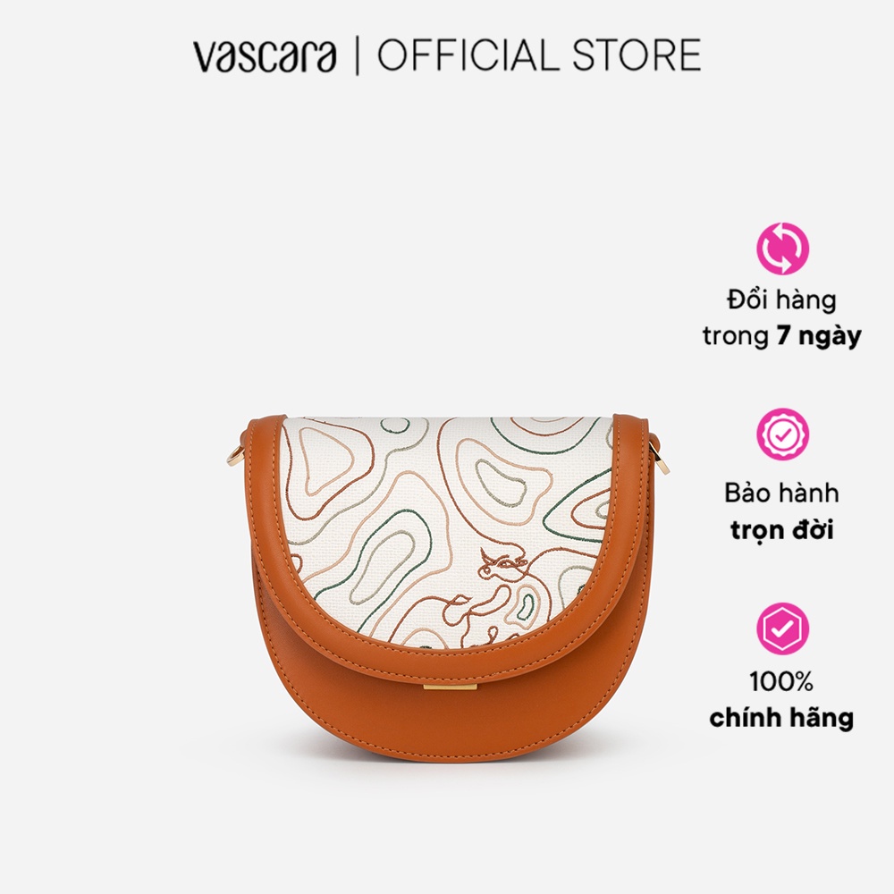 Vascara Túi Đeo Chéo Bán Nguyệt Họa Tiết Ruộng Bậc Thang SHO 0186