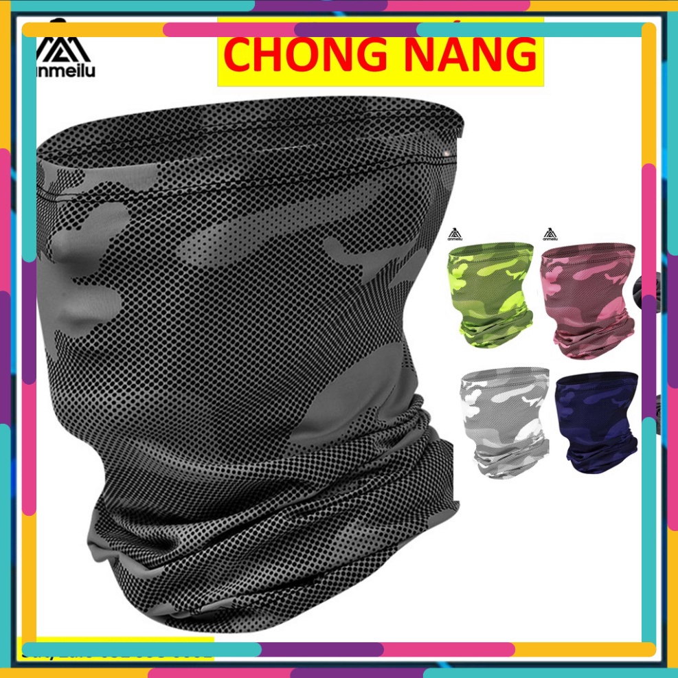 Khăn chống lóa hoa lá chống tia tử ngoại lụa mát thời thượng xịn Anmeilu 2506b Ống khăn cố chống chói Khăn che mặt dat44