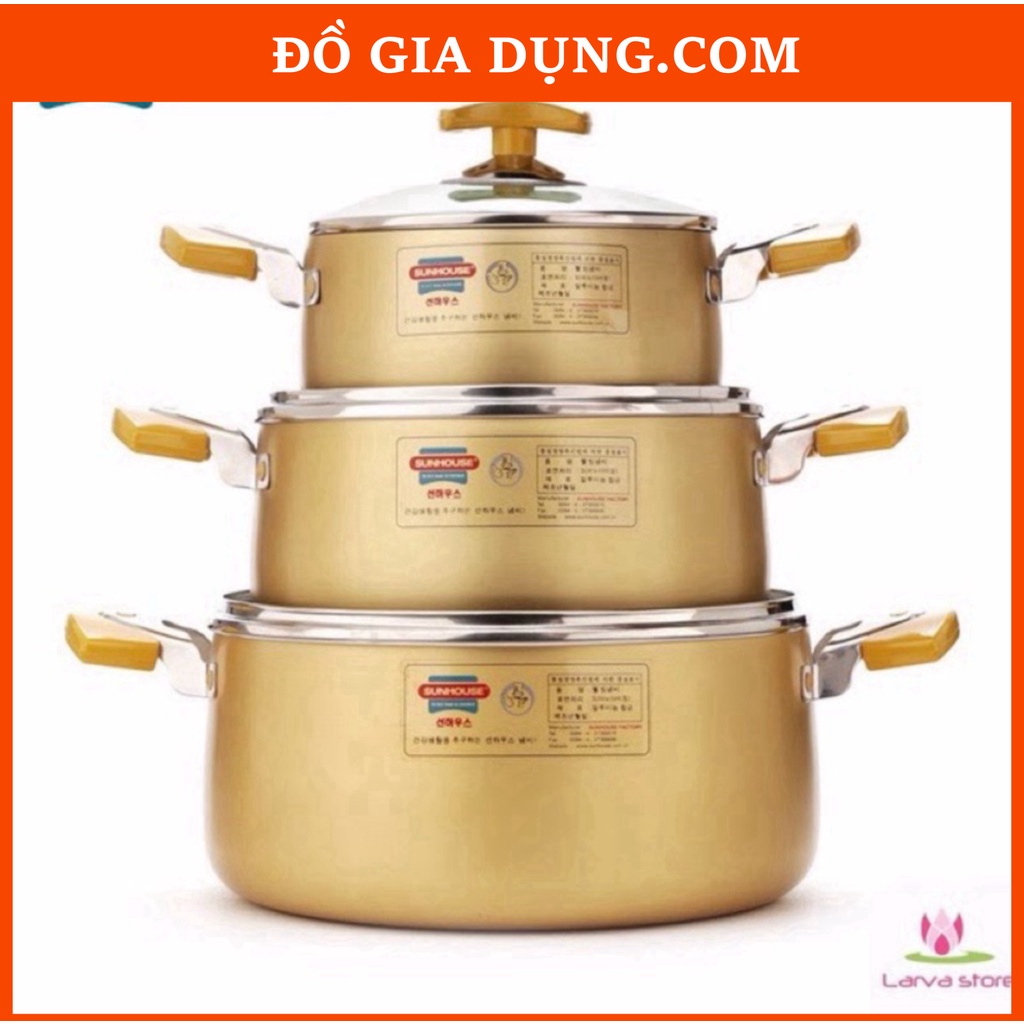 Bộ nồi nhôm 3 chiếc Sunhouse 883 size 18/22/26cm