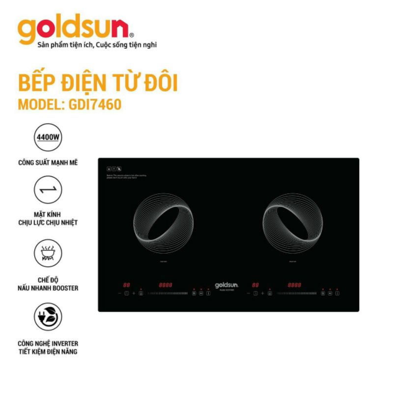 Bếp điện từ đôi Malaysia GDI7460 hàng chính hãng.