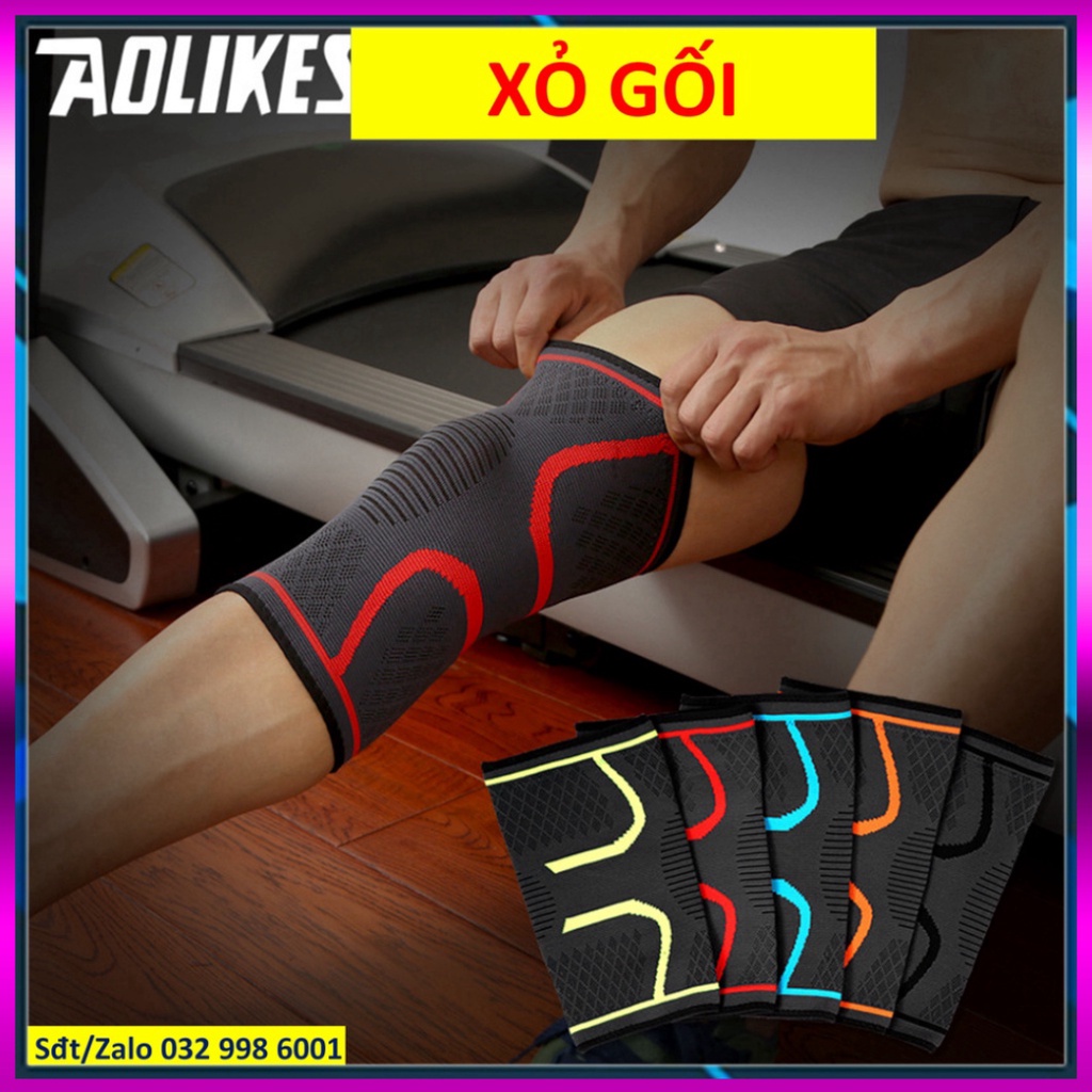 Bó gối Sport xịn Aolikes 7718 che chở khớp đầu gối đàn hồi và co dãn thoáng khí running anti-skid Kneepad Băng gối dhcc4
