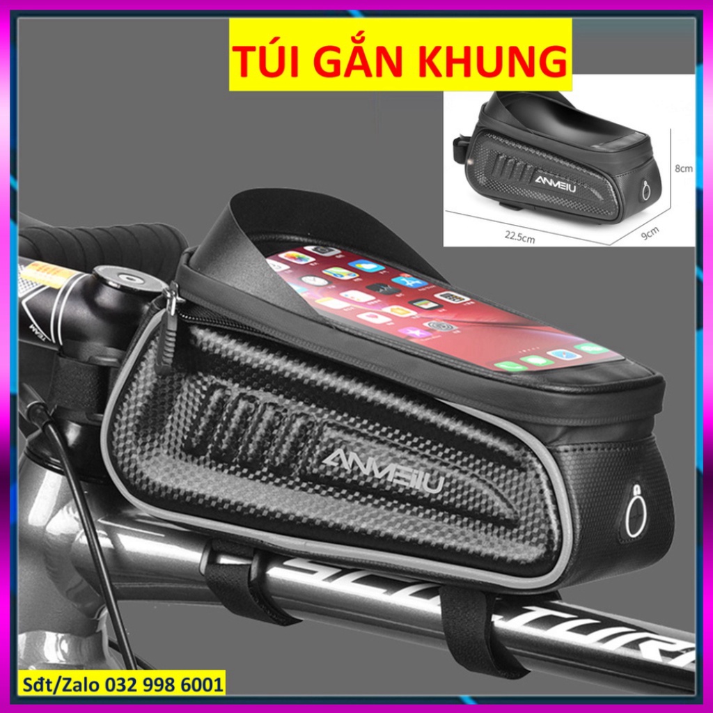 Túi gắn khung xe đạp điện đựng máy tính bảng chống thấm xịn Anmeilu 7025 Túi treo khung xe đạp điện Sport dhcc4
