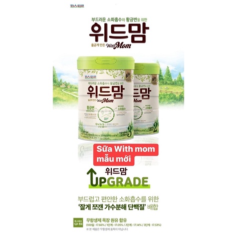 SỮA WITH MOM HÀN QUỐC SỐ 1,2,3 mẫu mới
