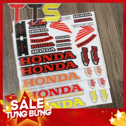 (SALE) Bộ tem chủ đề HONDA nhiều logo dán trang trí nón bảo hiểm, xe máy, laptop nhựa pvc chống nước - TTShop