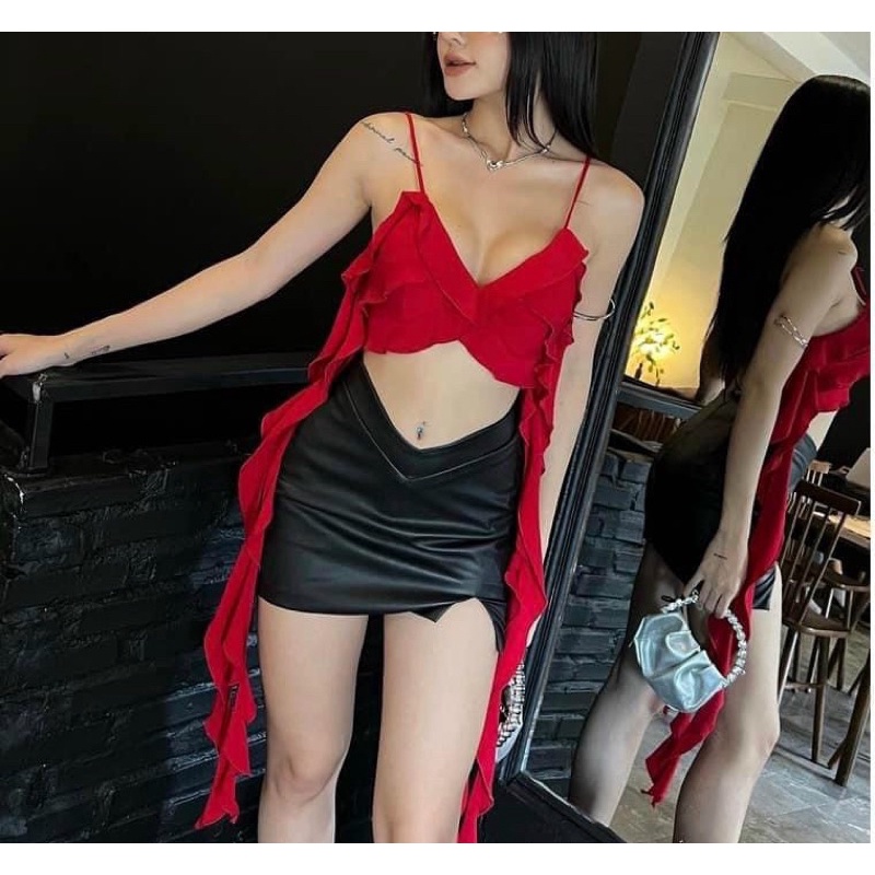 Áo 2 Dây REN TUA XOẮN DÀI KÈM MÚT NGỰC  Mẫu Hot Trend 2023