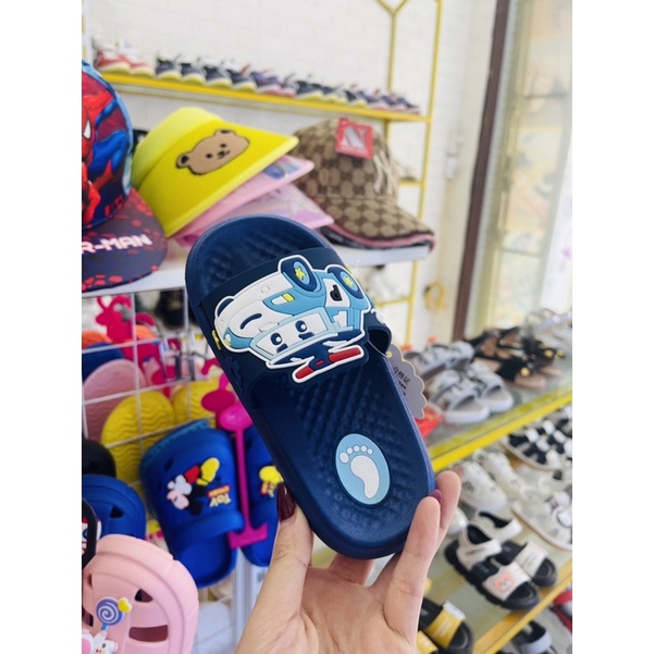 Dép Lê Quai Ngang Cho Bé In Hình Oto Rõ Nét, Sắc Xảo Ôm Chân Chống Trượt
