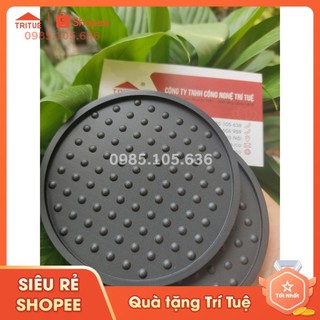 Đế Lót Ly Nhựa Dẻo Màu Đen Chấm Bi Chống Trượt Bộ 10 Miếng
