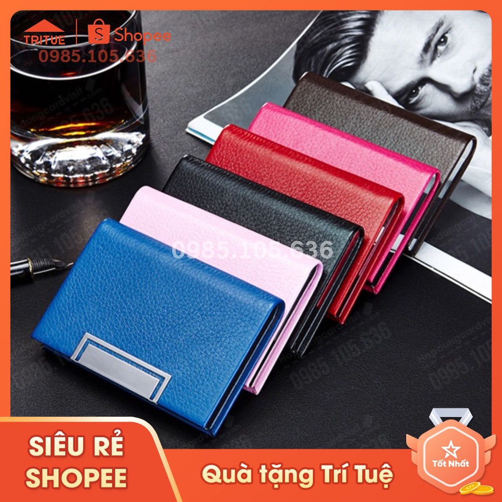 Bán sẵn hộp đựng namecard bằng da PU bền đẹp tại Hà Nội, sẵn 4 màu đẹp dành cho nam nữ