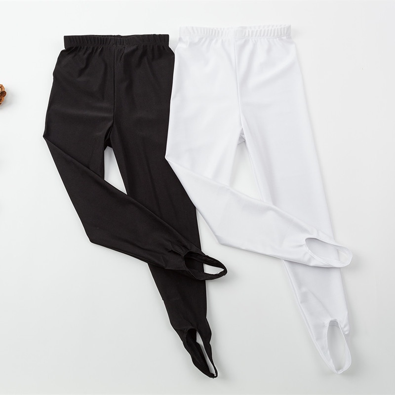 1 Quần Legging Tập Múa Ballet Màu Trắng Đen Cho Bé Size A4