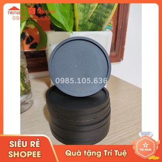 Bộ 10 Miếng Lót Ly Cao Su Đen Trơn Chống Thấm Nước Dùng Cho Quán Cafe