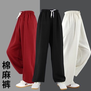 1] Quần Tập Võ Thuật Thái Cực Quyền Bằng Vải Cotton Lanh Cho Nam Nữ Size A2