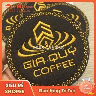 Lót ly vải nỉ coffee Gia Quý thêu logo theo yêu cầu, lót cốc 3 lớp vải nỉ thấm hút nước tốt