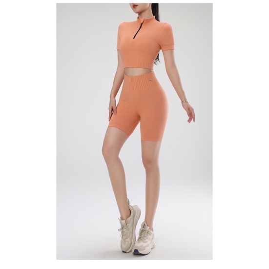 Bộ lửng áo khoá kéo NAQIAYABEI. Bộ tập thể thao/GYM/YOGA