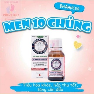 Men vi sinh 10 chủng Bioamicus 10ml nhập khẩu Canada- Giúp em ăn khỏe ngủ ngon + quà