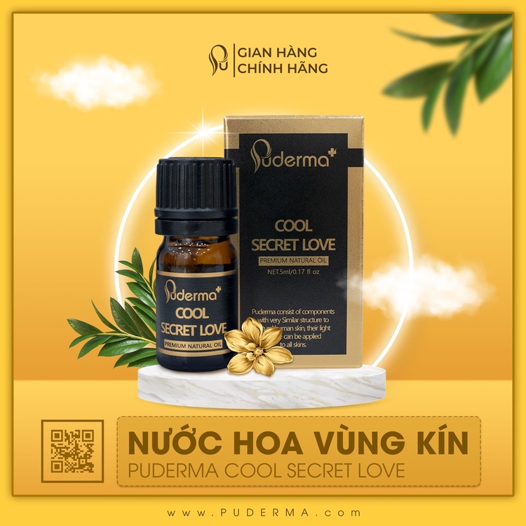 Nước hoa vùng kín Puderma Cool Secret Love Hàn Quốc chính hãng thơm lâu sử dụng an toàn cho cô bé 5ml