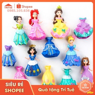 Bộ 6 nàng công chúa đứng được Disney + 12 váy, búp bê Disney thay váy, búp  bê công chúa Disney đứng được