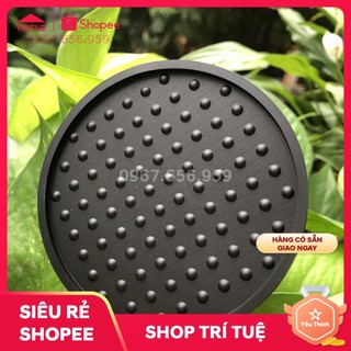 Lót ly cao su màu đen giá rẻ có sẵn hàng giao ngay, thiết kế chấm bi chống dính đáy cốc