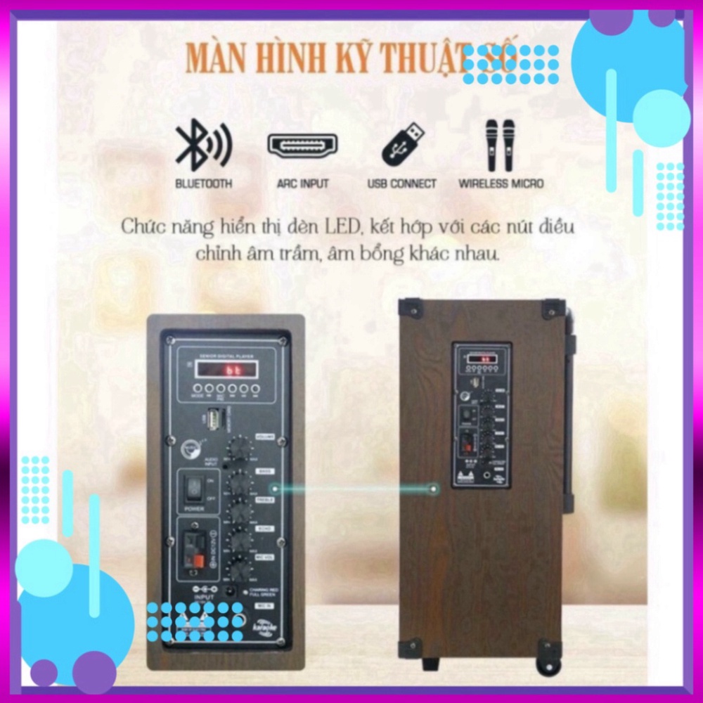 Loa kéo di động chính hãng B Y Bestsound BD-1280, bass 30cm-1 loa treble đạt công suất 30W-100W, kèm 2 micro karaoke. (