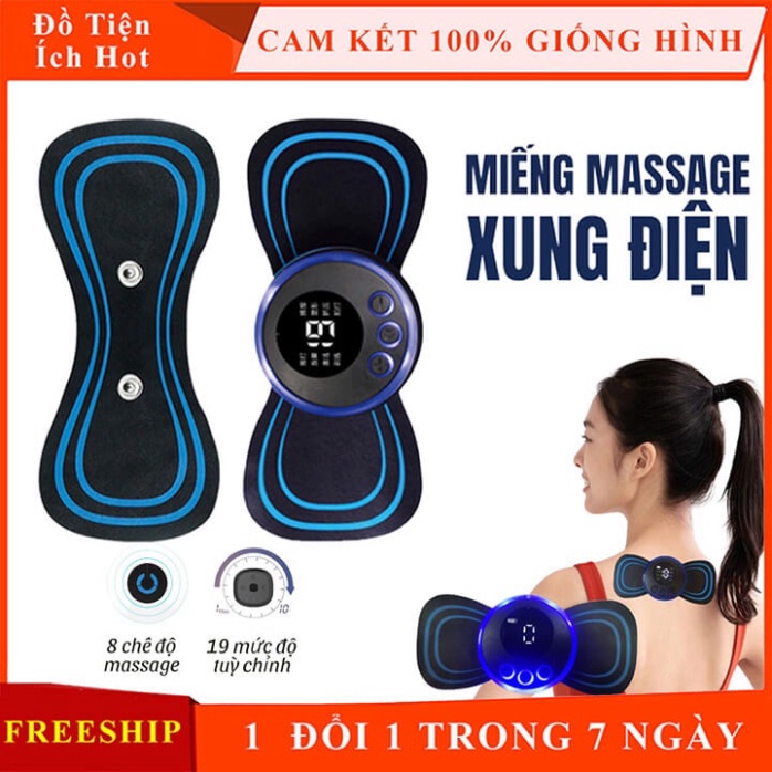 Miếng Dán Massage Xung Điện Máy Massage Toàn Thân 8 Chế Độ-19 Cường Độ Giảm Đau Nhức Hiệu Quả