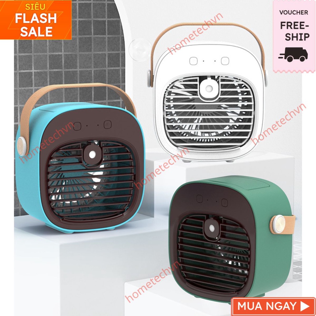 Quạt Làm Mát Không Khí Sạc Pin Lại Cổng USB Quạt Điều Hòa Mini Di Động Để Bàn Nước Làm Mát Mùa Hè 2023