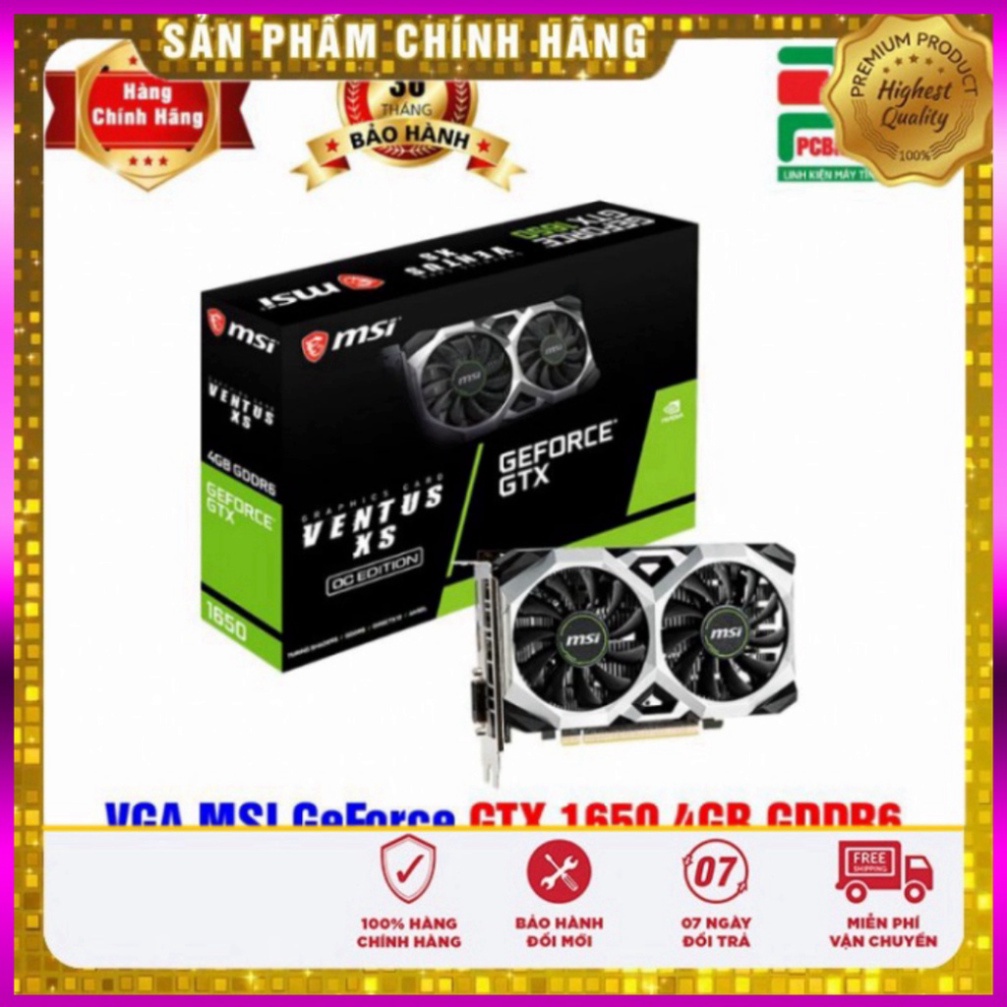 Cạc màn hình MSI GTX 1650 VENTUS XS 4GB OC GDDR6 chính hãng Sale cực sốc . .