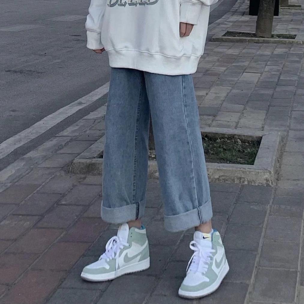 VIP HOT Quần jean ống rộng cạp cao ulzzang CC đc | BigBuy360 - bigbuy360.vn