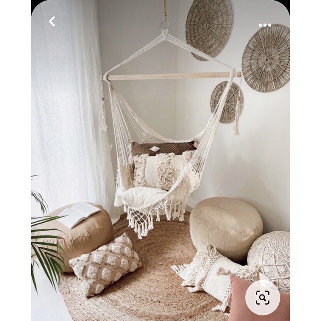 Võng lười vải Cavas treo khung hoặc treo trần nhà dùng để thư giản, trang trí nội thất, sân vườn